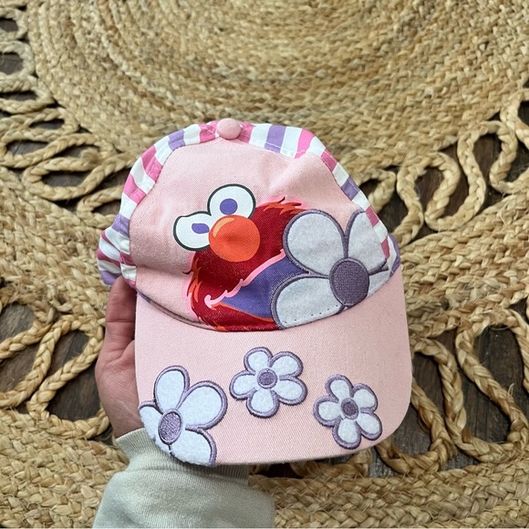 VINTAGE SESAME STREET FLORAL ELMO HAT TODDLER GIRL - Picture 4 of 6